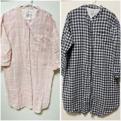【新品未使用】無印良品 マタニティ パジャマ ピンク ネイビー ２点セット上のみのサムネイル