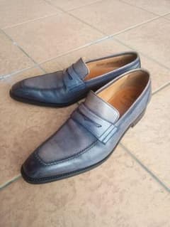 高級感　バーウィック　ローファー　パティーヌ　ネイビー　本革　箱なし 高級感 バーウィック コインローファー パティーヌ ネイビー 本革 箱