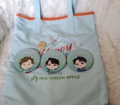 MrsGreenAppleトートバッグ、缶バッジピンバッジアレンジ 更に値下げ‼️MrsGreenAppleトートバッグ、缶バッジピンバッジアレンジ