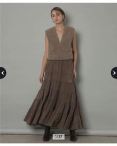 カデュネCADUNE ティアードスカート 2025AW新色ピンクSSサイズ カデュネCADUNE ティアードスカート 2025AW新色ピンクSSサイズ