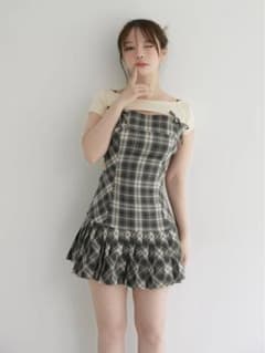 andmary Karen check mini dress M - メルカリ