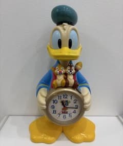 ヴィンテージディズニータイム　ドナルドダック目覚まし 置時計 チップとデール付きのサムネイル