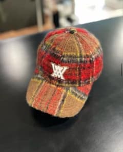 【極美品】ANEW ゴルフ　チェックキャップ レッド　ユニセックス 男女兼用 極美品】ANEW ゴルフ チェックキャップ レッド ユニセックス 男女兼用