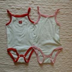 サイズ８０　2枚+おまけ1枚セット　ロンパース肌着　キャミソールタイプのサムネイル