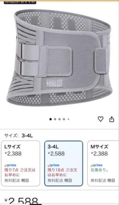 FINALIST 腰痛ベルト コルセット 3-4Lサイズのサムネイル