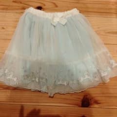 ユニコーン刺繍 チュールスカート サックス 110cmのサムネイル