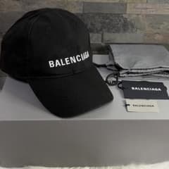 バレンシアガ BALENCIAGA キャップ ブラック（L59）イタリア製 - メルカリ