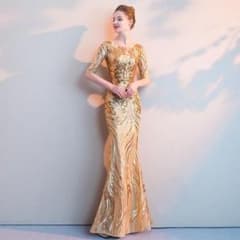 ゴールド フィット＆フレアドレスのサムネイル