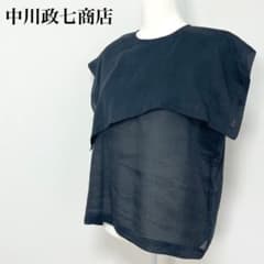 〇 中川政七商店 麻の紙布 かさねブラウス カットソー 透け感 日本製 