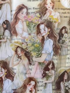 女の子 イラスト フレークシール まとめ売りのサムネイル