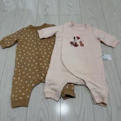 UNIQLO ベビー ロンパース長袖 2枚セット 60cmのサムネイル