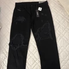 DIESEL MHARKY スキニーデニム ブラック ダメージ加工 - メルカリ