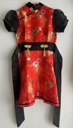 チャイナドレス コスプレ衣装 赤 花柄のサムネイル