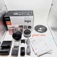 美品】SONY α NEX-3 ピンク ダブルズームレンズキット ミラーレス