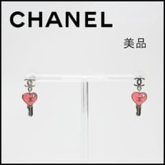 □ a309 CHANEL【シャネル】ハートキーチャーム ピアス ココマーク 