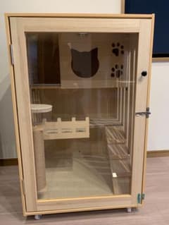 【ほぼ新品】キャットゲージ　3段　猫　天然木のサムネイル