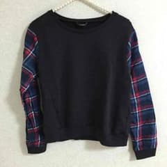 袖チェックシャツ切替スウェット♡のサムネイル