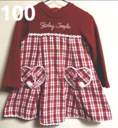Shirley Temple ニット切り替え チェックワンピース うさぎ 100 - メルカリ