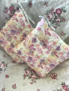 LAURA ASHLEY 花柄ストライプシートクッションローラアシュレイ