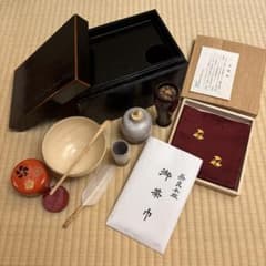 茶箱12点セット　今日庵 龍村織物帛紗、奈良本麻茶巾付き 茶箱12点セット 今日庵 龍村織物帛紗、奈良本麻茶巾付き - メルカリ