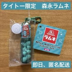 タイトー限定 森永ラムネ 超大粒ラムネパーツ付き ミニボトルキーホルダー