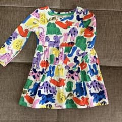 Mini Boden 長袖ワンピース 3-4Y カラフルアニマル柄