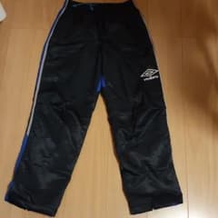★新品★umbro アンブロ★厚手ピステパンツ★黒✖青★Sサイズ★のサムネイル