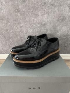 【minelli ミネリ】フランス発シューズブランド 厚底レースアップローファー