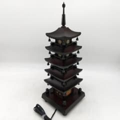 3142番 木製 五重塔 アンティーク照明 テーブルランプ 昭和レトロ
