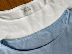 今着れる デュクラッセ 長袖Tシャツ 2枚セットホワイト・サックスブルーSサイズのサムネイル