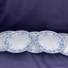 Noritake 日本の食器 皿 プレート ブルー 花柄 5枚セットのサムネイル