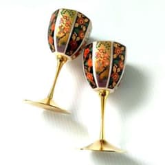 有田焼 青藍窯 大正古伊万里 古伊万里 金彩 ワインカップ 色絵