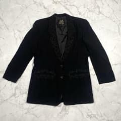 高級】伊太利屋 GK コード刺繍 ジャケット 黒 13号 XL キュプラ - メルカリ