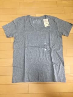無印良品　Ｖネック半袖Tシャツ　グレーのサムネイル