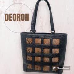 希少】DEORON パイソン × オーストリッチ トートバッグ ブラック 