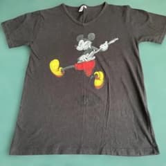 USEDヴィンテージミッキー　イタリア購入品　ミッキーマウス プリントマフラー 最終お値下げ ディズニーDisney ミッキーマウス ギター Tシャツ M