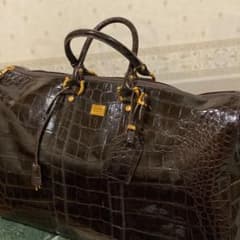 GIAN FRANCO FERRE ボストンバッグ クロコダイルエンボスレザー GIAN FRANCO FERRE ボストンバッグ クロコダイルエンボスレザー - メルカリ