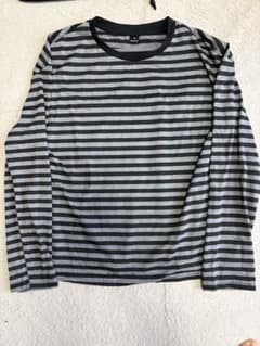 ボーダー柄 長袖Tシャツ グレー×ブラック Mサイズのサムネイル