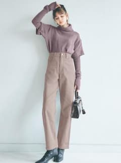 ストレートツイルパンツ　グレイル　s モカピンクのサムネイル