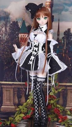 WR77 BJD 1/3 ドール 衣装 洋服 メイド服 9点セット ハンドメイド