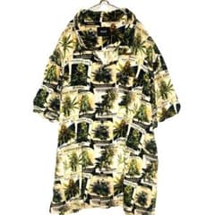 HUF ハフ 総柄 アロハシャツ カンナビス柄 レーヨン Lサイズ