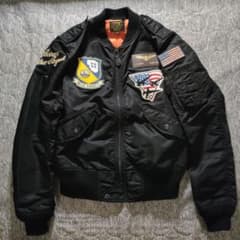 希少 アヴィレックス L-2A ワッペン フライトジャケット ブルー