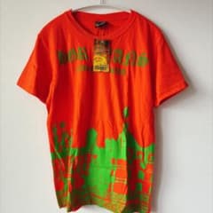 新品✨ Hugger Tシャツ オレンジ グリーン ロゴ メンズ 半袖 派手