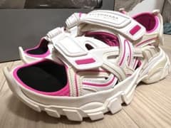 BALENCIAGA TRACK STRAP SANDAL 37 白ピンク - メルカリ