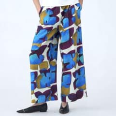 Ballsey ボールジィ カラーストーンプリント タックセミワイドパンツ