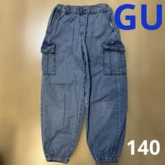 Thumbnail of お値下げしました！GU デニムブルー カーゴパンツ 140