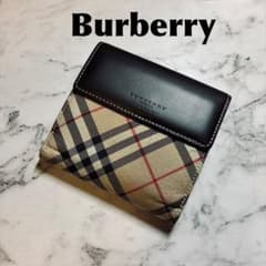 バーバリー ブルーレーベル 短財布 ノバチェック レザー ベルト ブラック バーバリーブルーレーベル 折り財布 ノバチェック キャンバス レザー