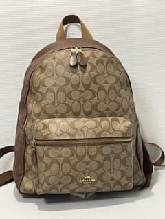 s102□ COACH コーチ 大きめ リュック PVC レザー x本革 - メルカリ
