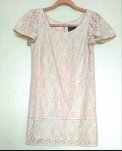 【DreAng】大人可愛い♡総レースミニドレス M 結婚式 二次会 パーティー