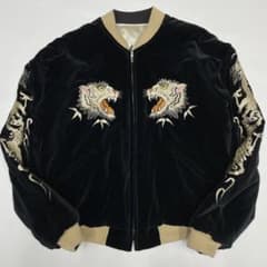 希少 Lサイズ テーラー東洋 スカジャン 別珍 ベロア 白虎 M18485